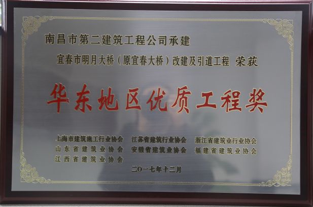 公司項目在華東六省一市中榮獲殊榮 公司項目在華東六省一市中榮獲殊榮